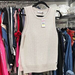 Vineyard Vines Cream Sleeveless Knit Top